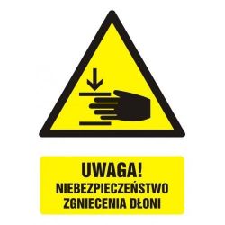 Uwaga! Niebezpieczeństwo zgniecenia dłoni. Folia samoprzylepna 5,25 x 7,4 cm