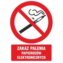 Zakaz palenia papierosów elektronicznych. Płyta 10,5x14,8