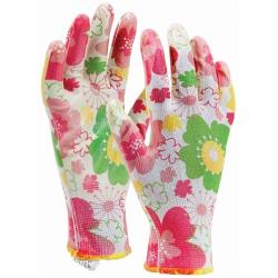 Rękawice polieastrowe damskie S-Garden wzór kwiatowy