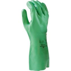 Rękawice SHOWA 731 zielone, chemoodporne, nitrylowe, flokowane, biodegradowalne