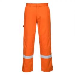 Spodnie Bizflame Plus trudnopalne z elementami odblaskowymi FR26 /pomarańczowe/