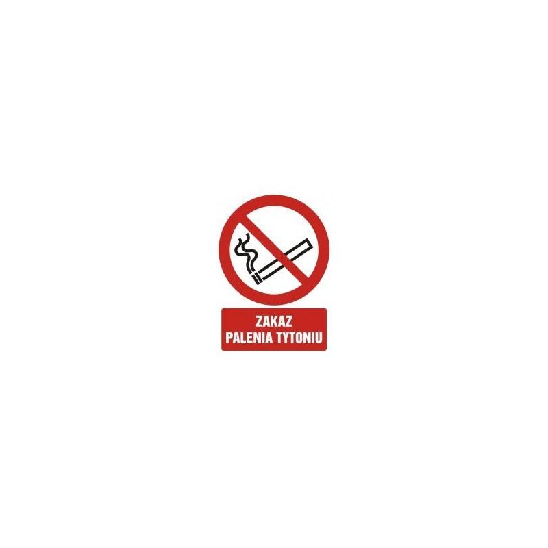 Zakaz palenia tytoniu. Folia samoprzylepna 10,5x14,8 cm	