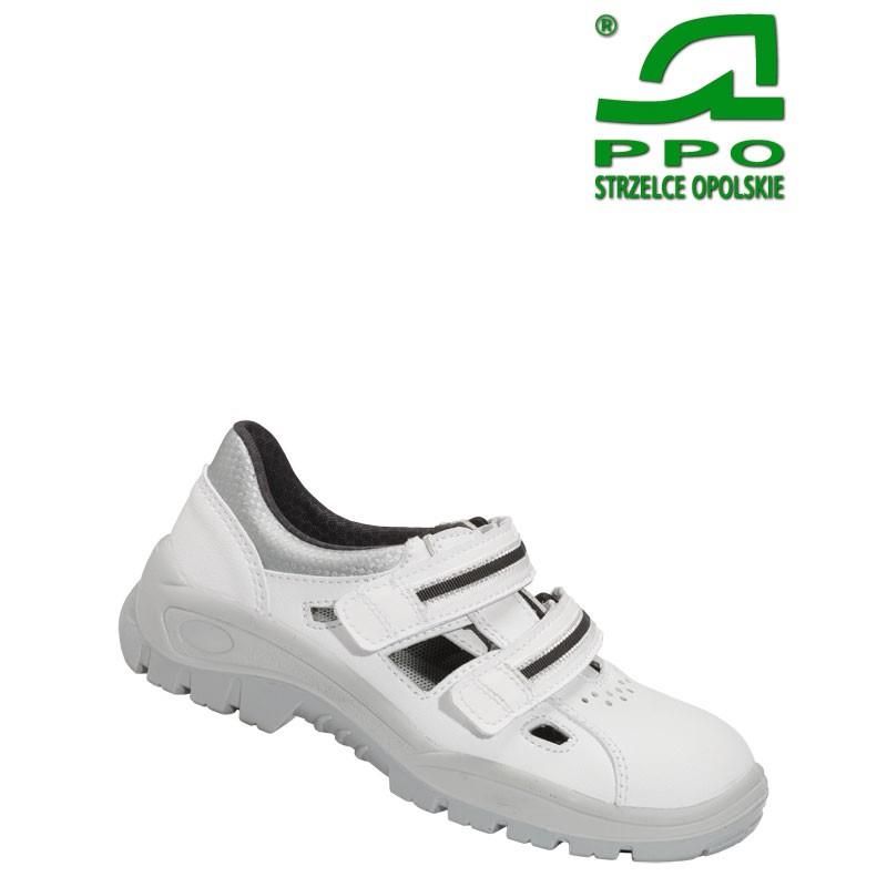 Sandały bezpieczne z metalowym podnoskiem białe wz.201