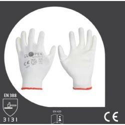 Rękawice GLOPER PU WHITE RF 4101/SM-203 poliuretanowe