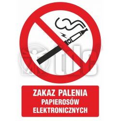 Zakaz palenia tytoniu i papierosów elektronicznych. Znak płyta 10.5x14.8 cm
