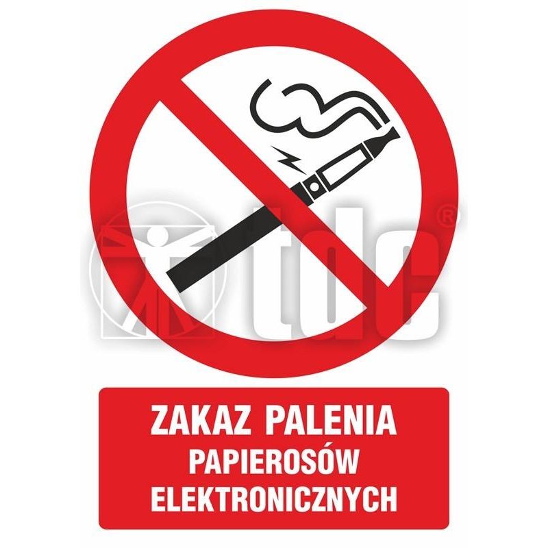 Zakaz palenia tytoniu i papierosów elektronicznych. Znak płyta 10.5x14.8 cm	